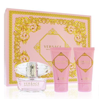 Versace Bright Crystal toaletna voda za ženske 50 ml + tělové mléko 50 ml + sprchový gel 50 ml gift set
